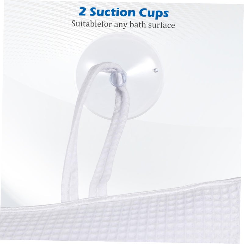 Inflatable PVC Bathtub Pillow With Suction Cups For Head Neck Support Comfortable Mesh Texture White - Image 5
