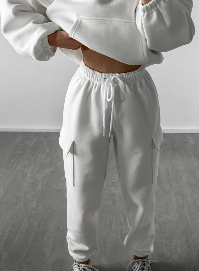 NIBEMINENT Solid Casual Two-piece Set, Long Sleeve Crew Neck Sweatshirt & Drawstring Waist Jogger Pants Outfits, Women's Clothing  - Image 5