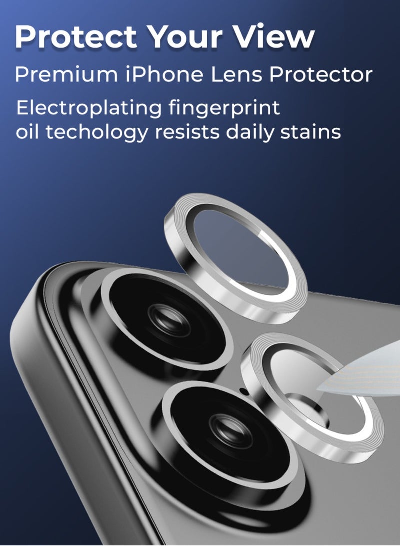 glassology حماية عدسة آيفون 16 مقاومة للخدوش ومضادة لبصمات الأصابع لحماية الكاميرا (أبيض) - Image 5