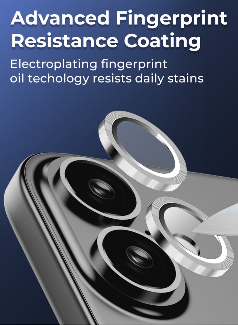 glassology حماية عدسة آيفون 16 مقاومة للخدوش ومضادة لبصمات الأصابع لحماية الكاميرا (أبيض) - Image 4