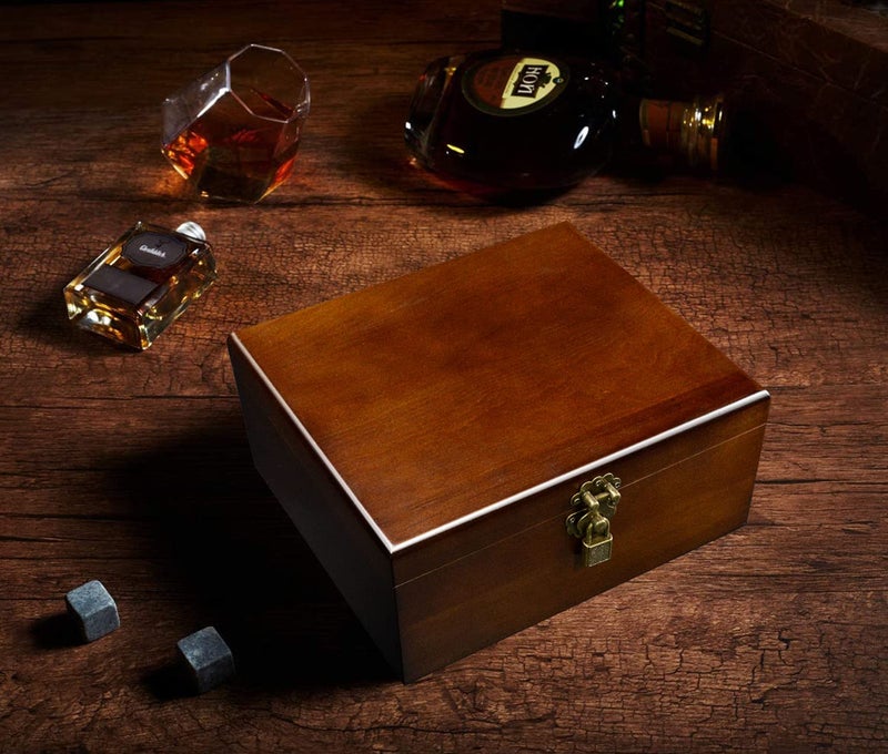 HalaGong Set of 2 Wooden Storage Boxes Container with Hinged Lid, Large Wood Craft Keepsake Decorative Box with Lock and Key, Small Chest Memory Gift Box for Jewelry Christmas Wedding Travel Trinket Treasure - Image 2