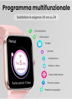 Generic Smartwatch for Men and Women, 1.91'' Screen with Sleep Monitor, Heart Rate Tracker, Waterproof, Intelligent Watch with Call and Voice Reply, Message Notifications, Fitness Tracker  - Image 3