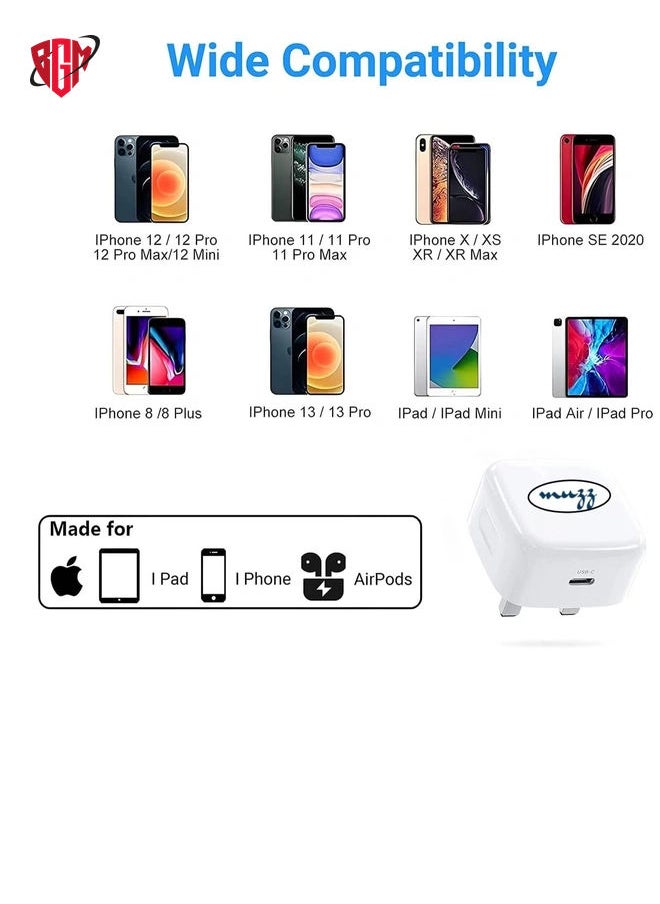 BGM - IPhone 20W USB-C Power Adapter With Cable for iPhone 12 / iPhone 12 Pro max /12mini (iPhone 20W USB-C Power Adapter) - Image 1