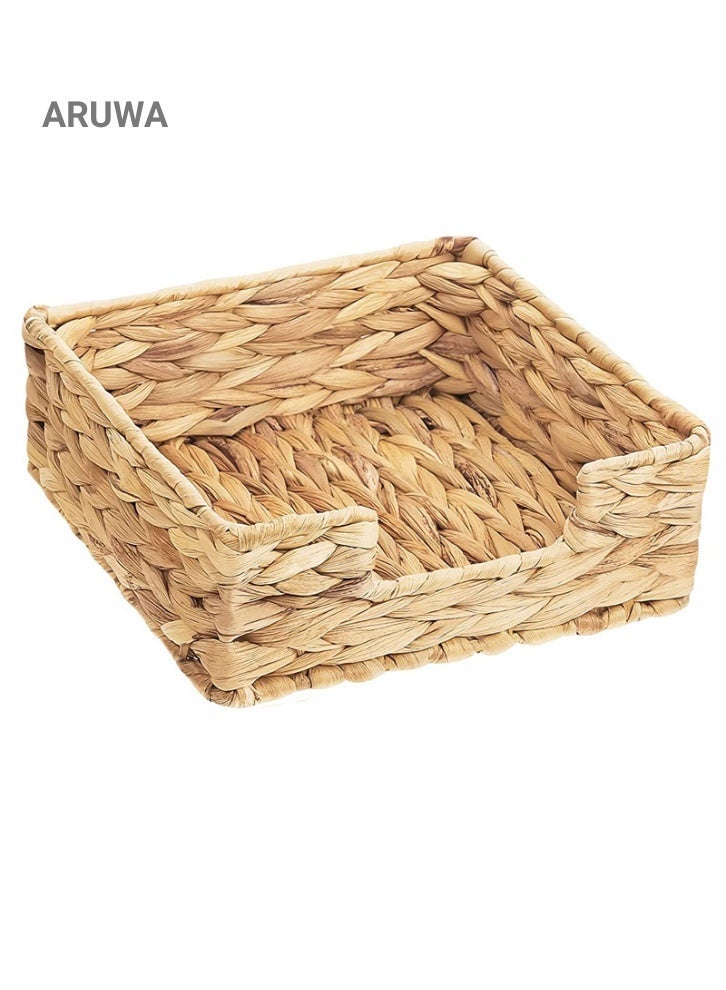 ARUWA 23x23x7cm Large Size Handmade Water Hyacinth Bohemian design style Organiser for Kitchen, Bedroom, Living Room, Office Desk,Household Essentials - Image 2