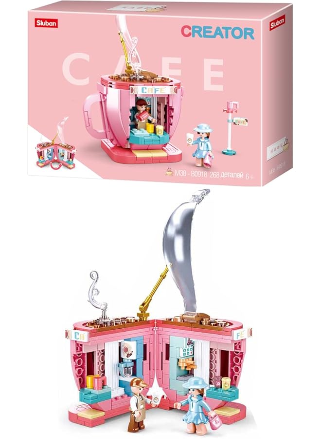 Sluban Creator Series Cafe Building Set 268 Pcs Pink - Image 2