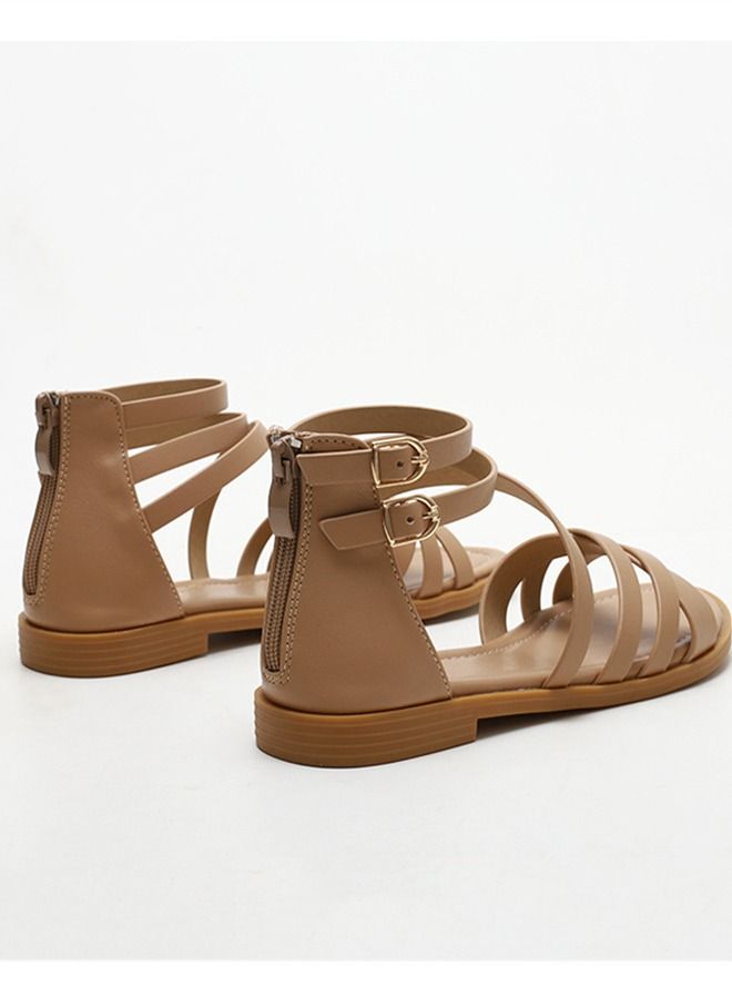 Loquat Casual And Versatile Flat Sandals 3CM Brown  - Image 2