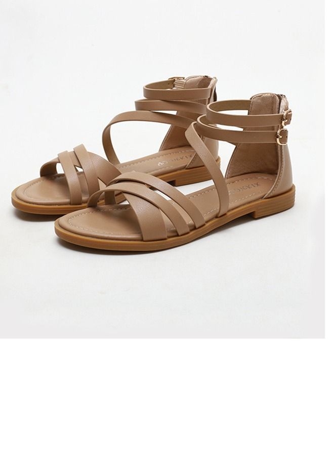 Loquat Casual And Versatile Flat Sandals 3CM Brown  - Image 3