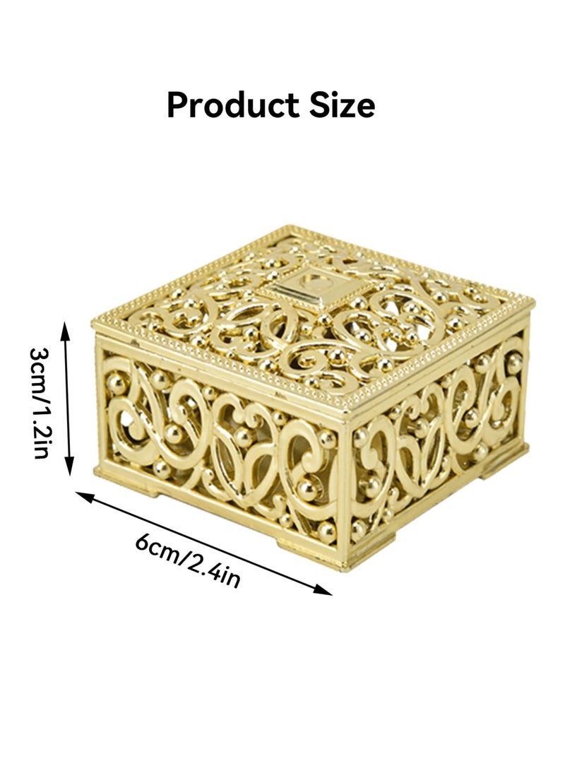 Excefore Hollow Candy Boxes, 12Pcs Candy Boxes Plastic Wedding Favor Boxes, Wedding Favor Boxes Hollow Jars Candy Storage Boxes Gift Boxes, for Wedding, Baby Shower, Birthday Party (Gold) - Image 3