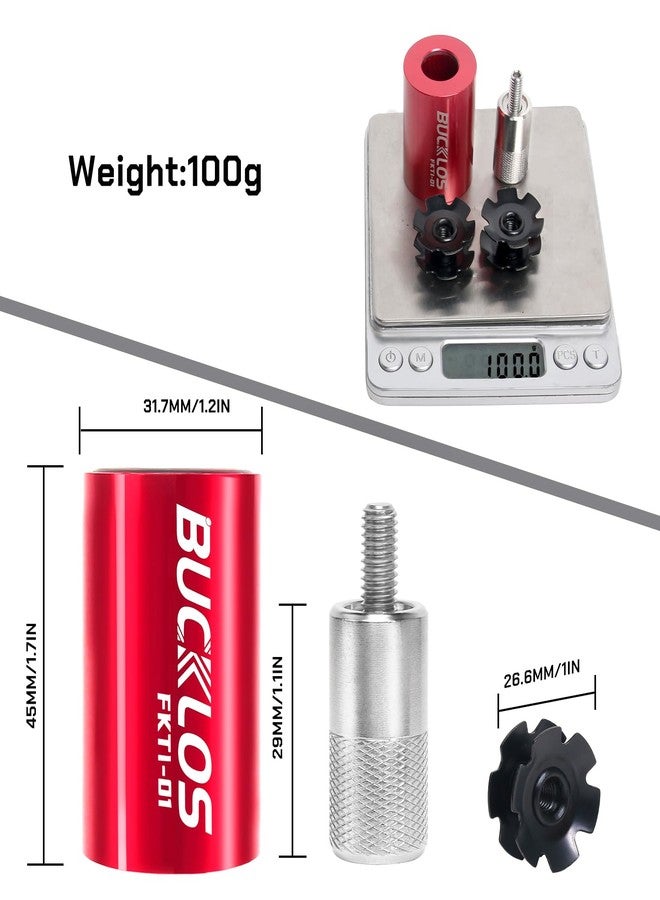BUCKLOS Bike Fork Star Nut Setting Install Tool with Free Star Nuts and Spare Special Screws for 1", 1-1/8" Threadless Fork Tubes and Headset System, Stainless Steel Bicycle Star Nut Installation Tool - Image 5