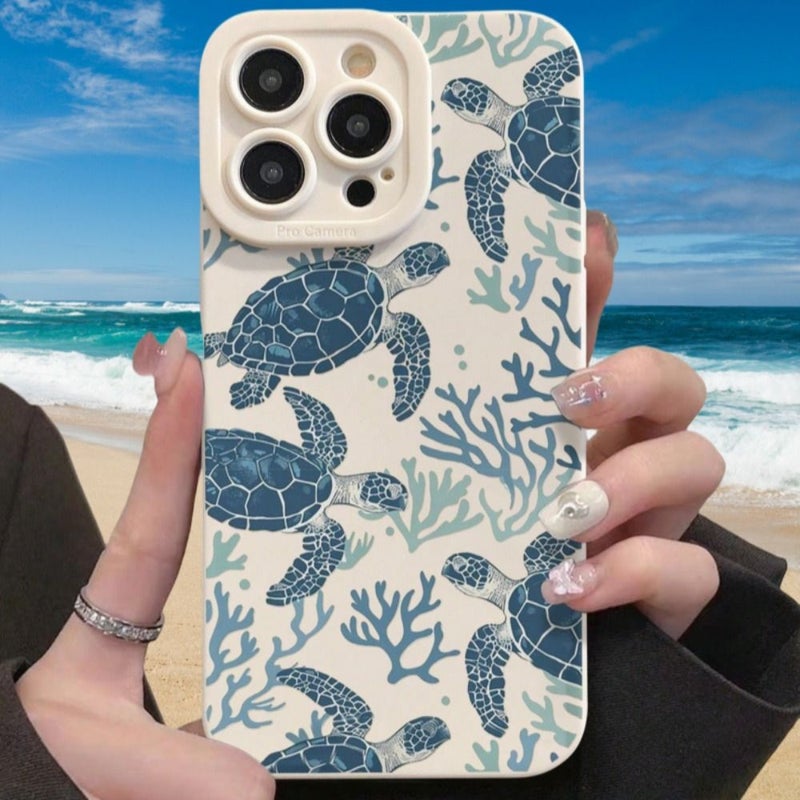 Ivory White Sea Turtle Phone Case for iPhone 13 Pro - Image 3