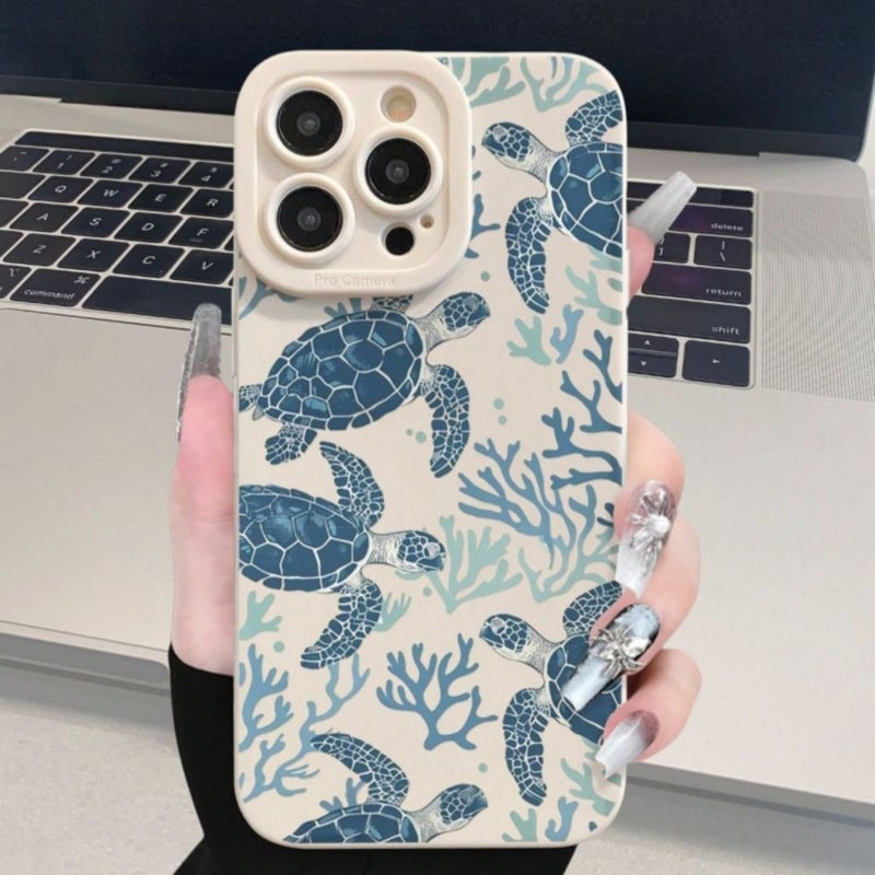 Ivory White Sea Turtle Phone Case for iPhone 13 Pro - Image 1