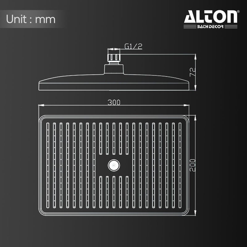 ALTON SHR22200 ABS12INCH Single Flow Overhead Shower Without Arm - Image 2