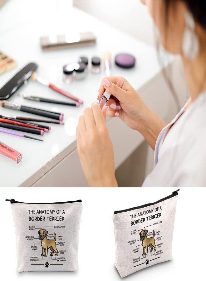 ليفلو هدايا LEVLO المضحكة لمحبي كلاب بوردر تيرير، حقائب مستحضرات تجميل بتصميم تشريح كلب بوردر تيرير، حقائب أدوات تجميل للسفر للأمهات البيطريات من محبي كلاب بوردر تيرير (بوردر تيرير) - Image 4