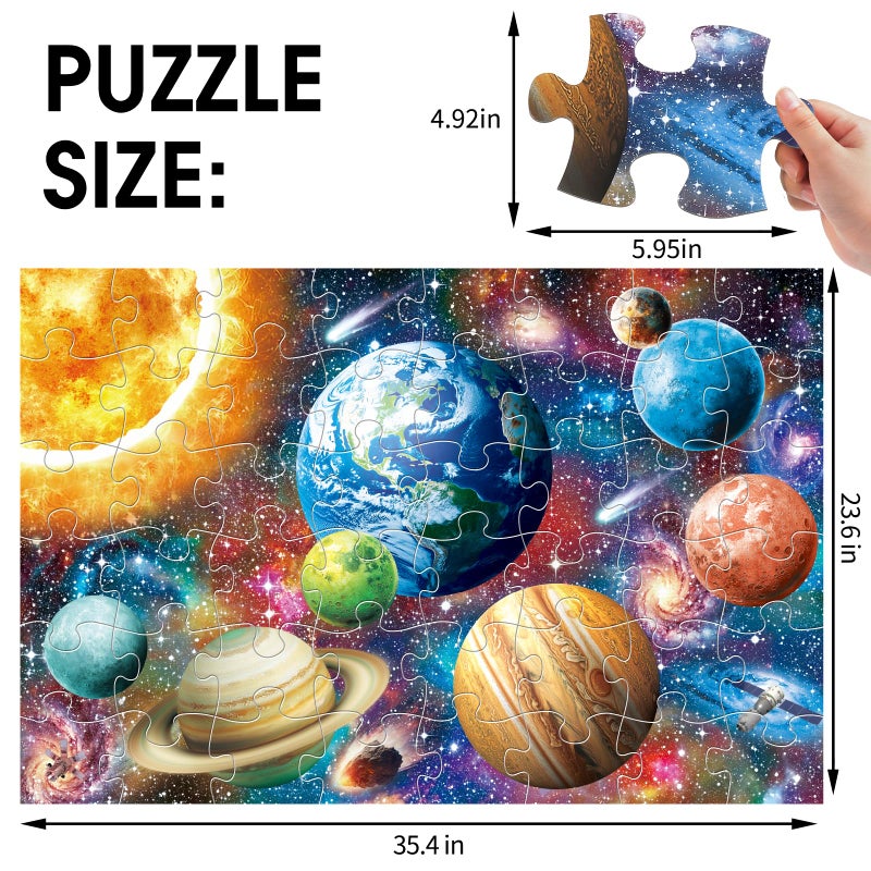 IFLOVE Jumbo Floor Puzzle for Kids,48 Piece Solar System Planet Large Jigsaw Puzzles for Toddler Ages 3-5,Preschool Educational Learning Space Toys,Easter Gift for Boys & Girls Ages 4-8 - Image 3