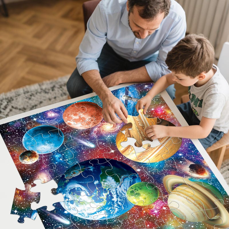 IFLOVE Jumbo Floor Puzzle for Kids,48 Piece Solar System Planet Large Jigsaw Puzzles for Toddler Ages 3-5,Preschool Educational Learning Space Toys,Easter Gift for Boys & Girls Ages 4-8 - Image 5