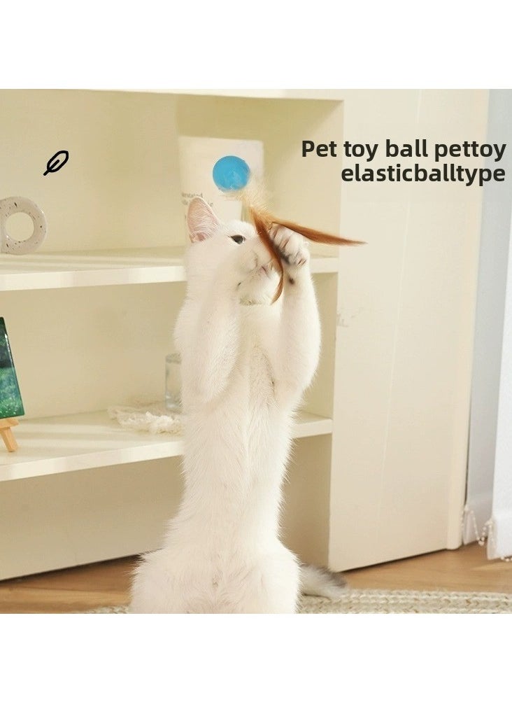 Must - have Elastic Ball & Feather Cat Teaser Wand for Self - entertaining Cats - Interactive Boredom - buster Pet Supplies