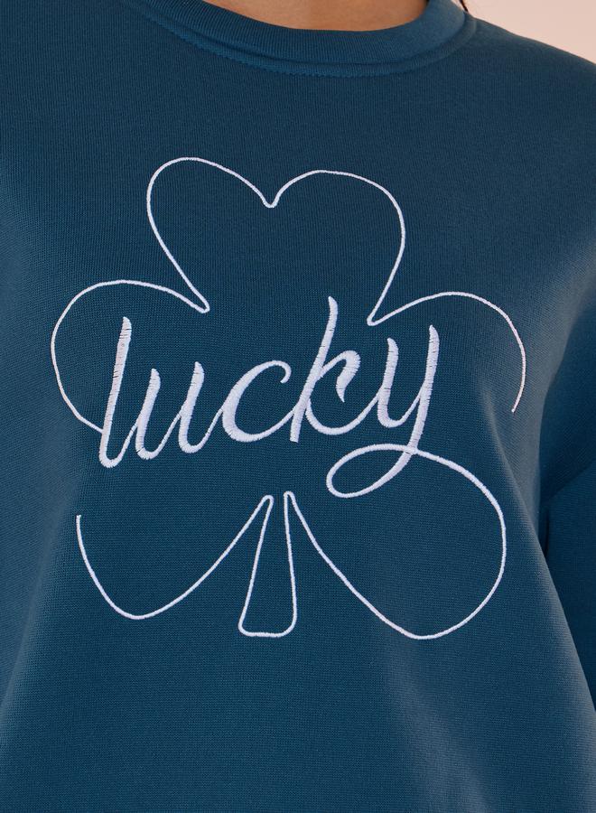 تايك تو سويت شيرت فضفاض بتفاصيل مُطرّزة - Image 4