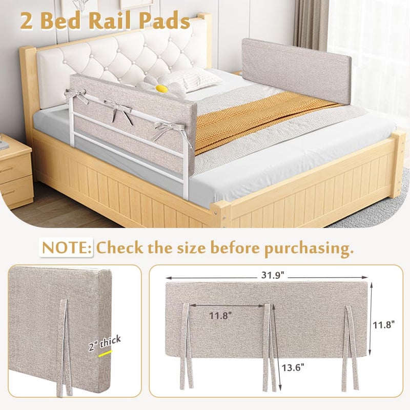 Mybow Bed Rail Cushion, Hospital Bedside Rail Pads, Medical Foam Padding Bed Fall Protector Rail Covers for Elderly Adults Safety Bed Railing Padded Cover (2 Count) - Image 4