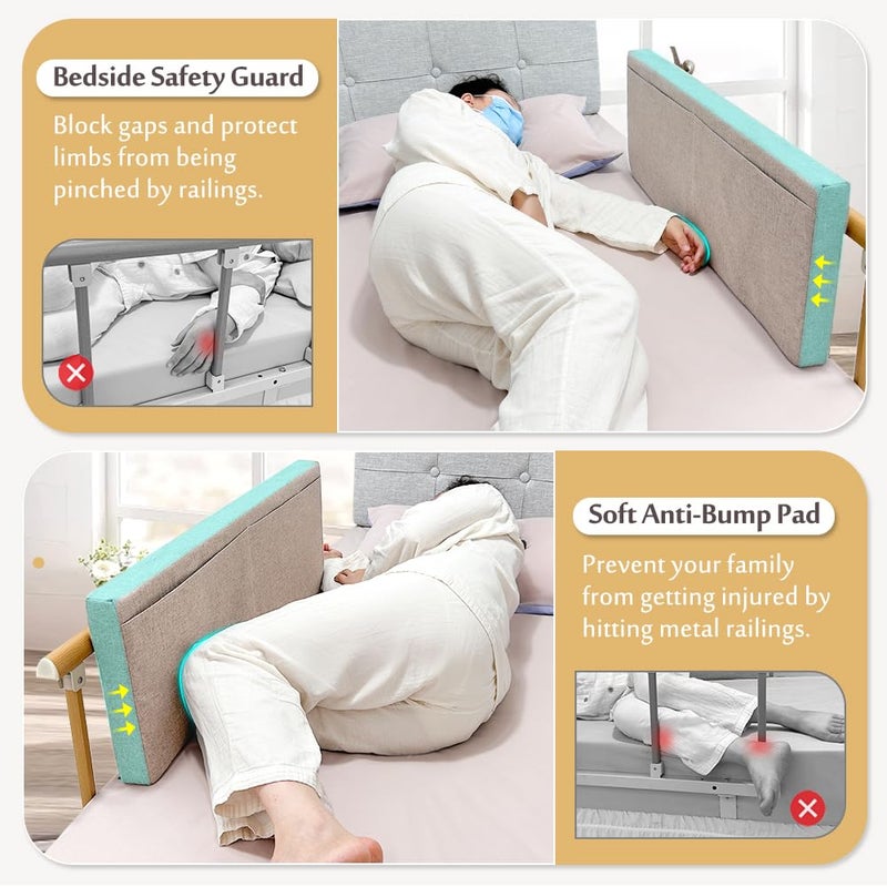 Mybow Bed Rail Cushion, Hospital Bedside Rail Pads, Medical Foam Padding Bed Fall Protector Rail Covers for Elderly Adults Safety Bed Railing Padded Cover (2 Count) - Image 2
