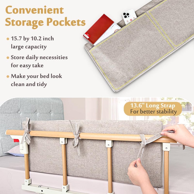 Mybow Bed Rail Cushion, Hospital Bedside Rail Pads, Medical Foam Padding Bed Fall Protector Rail Covers for Elderly Adults Safety Bed Railing Padded Cover (2 Count) - Image 3