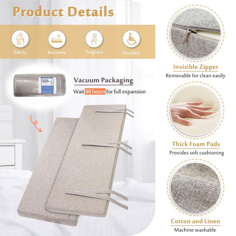 Mybow Bed Rail Cushion, Hospital Bedside Rail Pads, Medical Foam Padding Bed Fall Protector Rail Covers for Elderly Adults Safety Bed Railing Padded Cover (2 Count) - Image 5