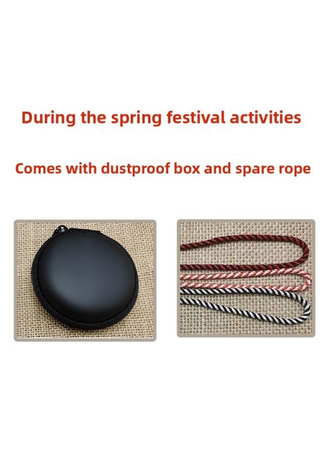 Generic Bao Le Zhu Begleri Finger Yo-Yo Two Beads One Rope Natural Ebony Red Sandalwood Lucky Six Words-Color:Comes With Dustproof Box And Spare Rope  - Image 1