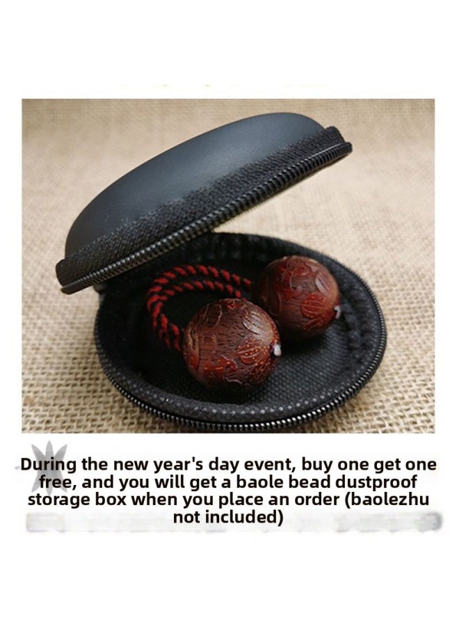 Generic Bao Le Zhu Begleri Finger Yo-Yo Two Beads One Rope Natural Ebony Red Sandalwood Lucky Six Words-Color:Comes With Dustproof Box And Spare Rope  - Image 3
