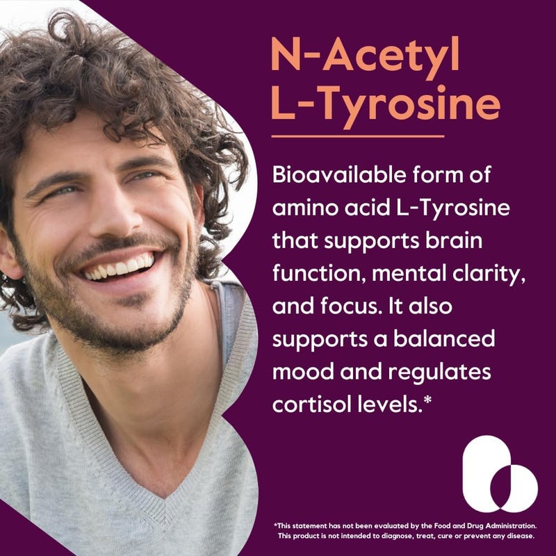 BESTVITE NAcetyl LTyrosine 350mg NALT 120 Capsules  No Stearates  Non GMO  Gluten Free - Image 4