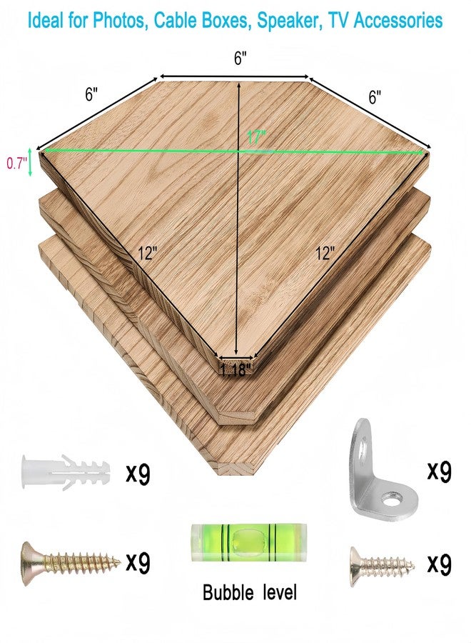 Joiishom Wood Corner Wall Shelves Set of 2, Solid Wood Corner Floating Shelves, Round End Wall Mounted Floating Corner Shelf for Bedroom, Living Room and Kitchen. (Carbonized-12 inch) - Image 5