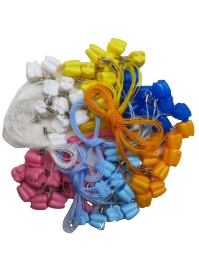 Baby Deciduous Teeth Storage Box Storage Box Children's Deciduous Teeth Plastic Storage Box Toy Necklace 8 Colors-Color:Transparent Blue  - Image 2