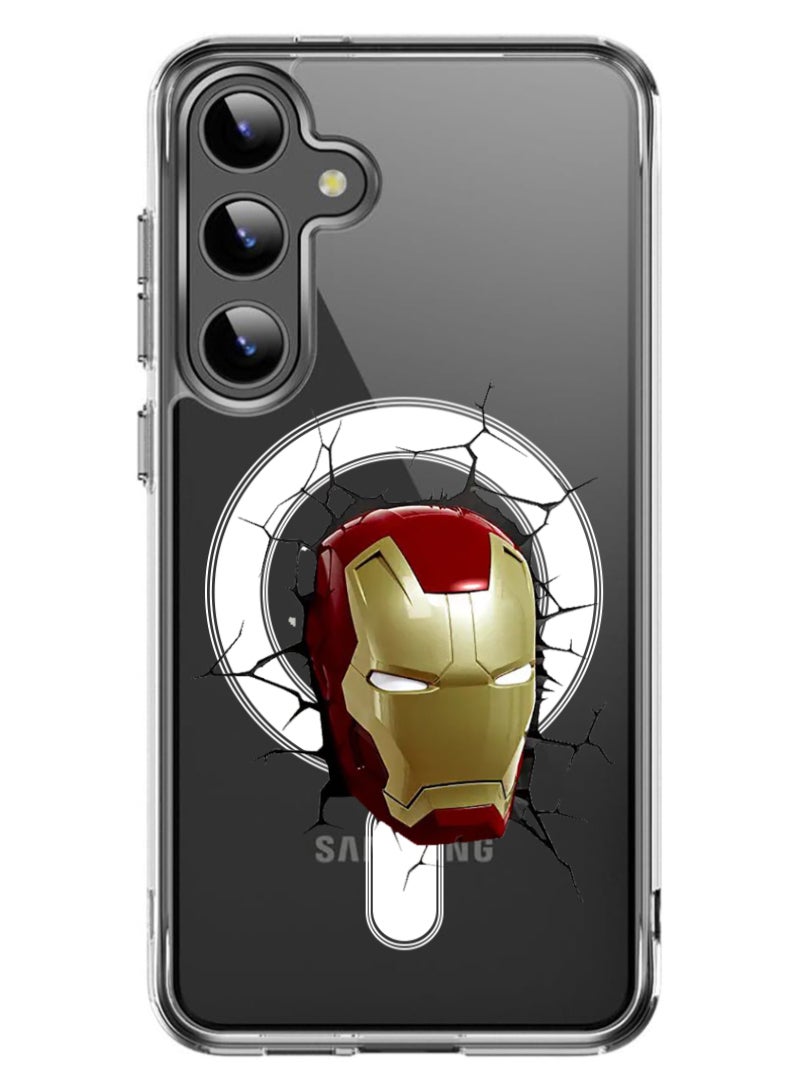Theodor Magnetic Case for Samsung Galaxy S24 Plus 6.7-inch Compatible with MagSafe Wireless Charging, Shockproof Phone Bumper Cover Iron man - Image 1