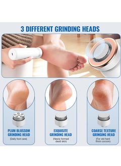 SYOSI Electric Foot Callus Remover Portable Rechargeable Foot File Callus Remover for Feet Pedicure Tools Foot Scrubber Kit, Waterproof Foot Care for Dead and Cracked Dry Skin 5 Speed 3 Grinding Heads  - Image 4