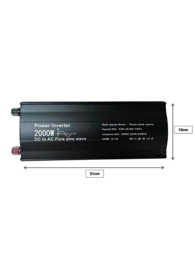 Generic - 2000W 12V Pure Sine Wave  Power Inverter with LCD Display - Image 1