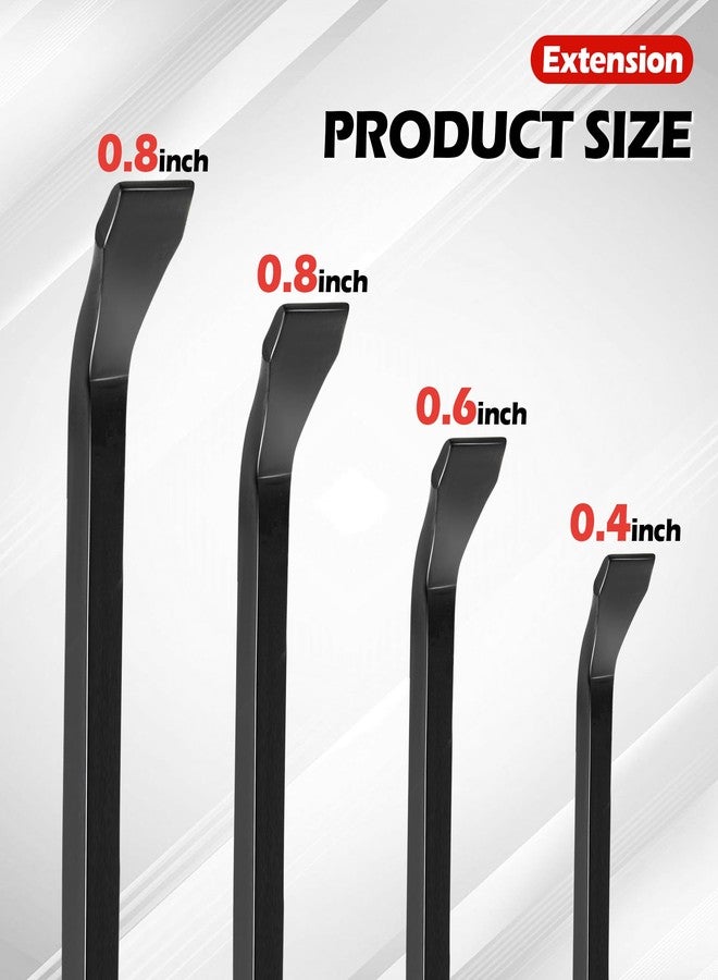 TOOLEAGUE Utility 4Pcs Pry Bar Set,8",12",18",24" Mechanic Hand Tools with Thicker Strike Cap Handle,Heavy Duty Pry Bar Tools for Automotive,Black and Red - Image 4