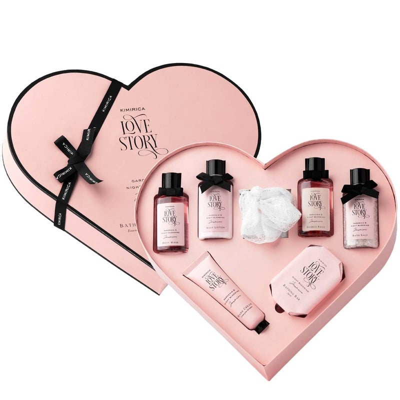 KIMIRICA Gift Set Love Story Moment For Women Men Luxury Bath And Body Care Set For Husband Wife Birthday Gift KitsAnniversary To Pamper Your Loved Ones For All Occasion AgesPack Of 7 - Image 1