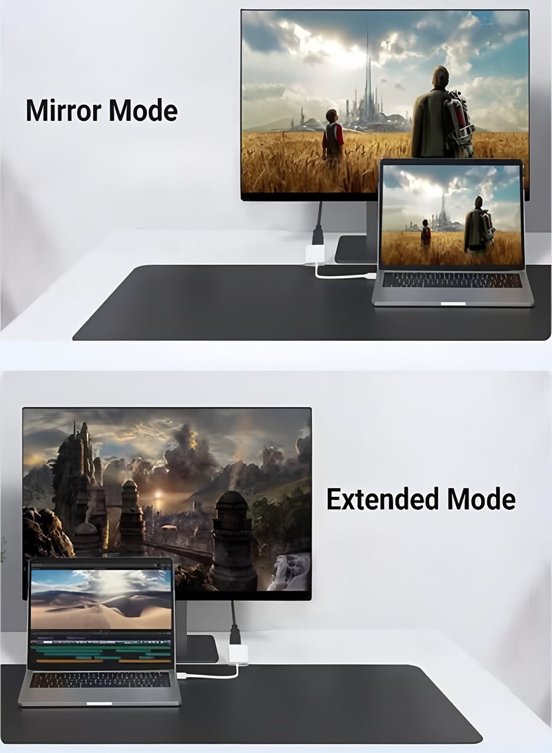 فلوينغ محول USB C إلى HDMI لأجهزة Samsung، محول Type-C إلى HDMI 4K، محول USB C HDMI للشحن السريع 100 وات، محول USB C Digital AV موصل شاشة متزامن لأجهزة iPhone 15/15 Pro/16/16 Pro، MacBook، S24، Dell - Image 3
