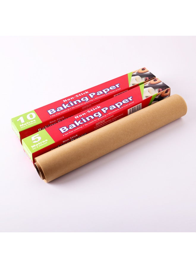 Baking Paper Steamer Paper Baking Paper Log Color Butter Paper High Temperature Resistant Barbecue Pizza Silicone Paper Roll Oil-proof Natural Color-Color:Chinese Color Box Packaging-Specifications:Original Color 30cm Wide, Enough 20m - Image 3