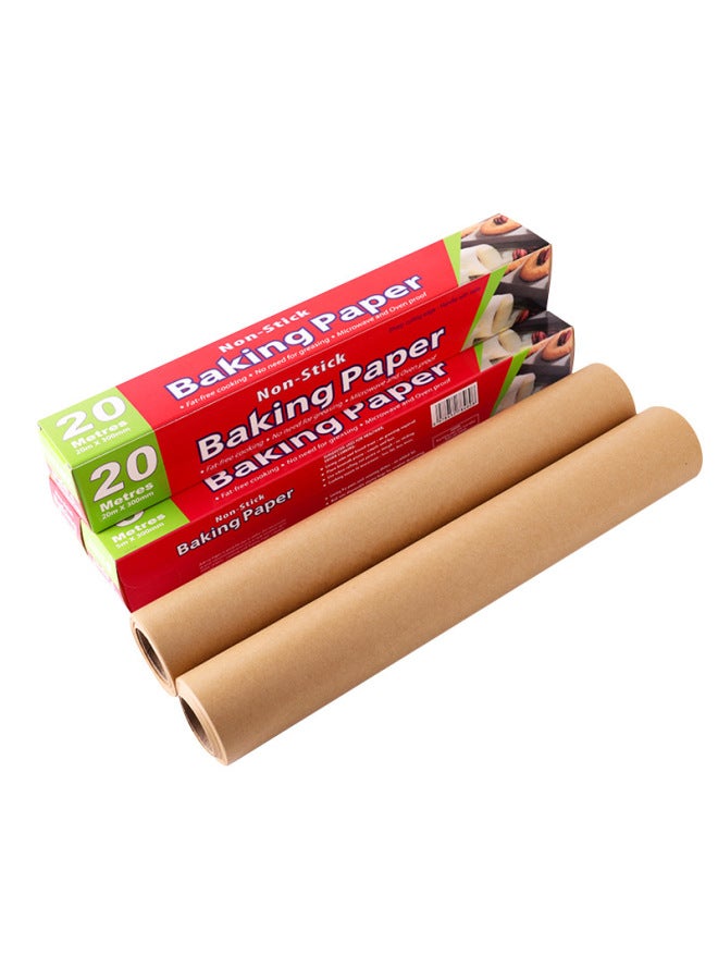 Baking Paper Steamer Paper Baking Paper Log Color Butter Paper High Temperature Resistant Barbecue Pizza Silicone Paper Roll Oil-proof Natural Color-Color:Chinese Color Box Packaging-Specifications:Original Color 30cm Wide, Enough 20m - Image 5