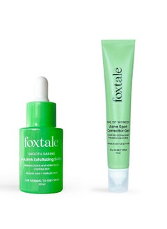 Foxtale Acne Treatment Smooth Sailing  Exfoliating Serum 30ml and Acne Spot Corrector Gel 15ml
