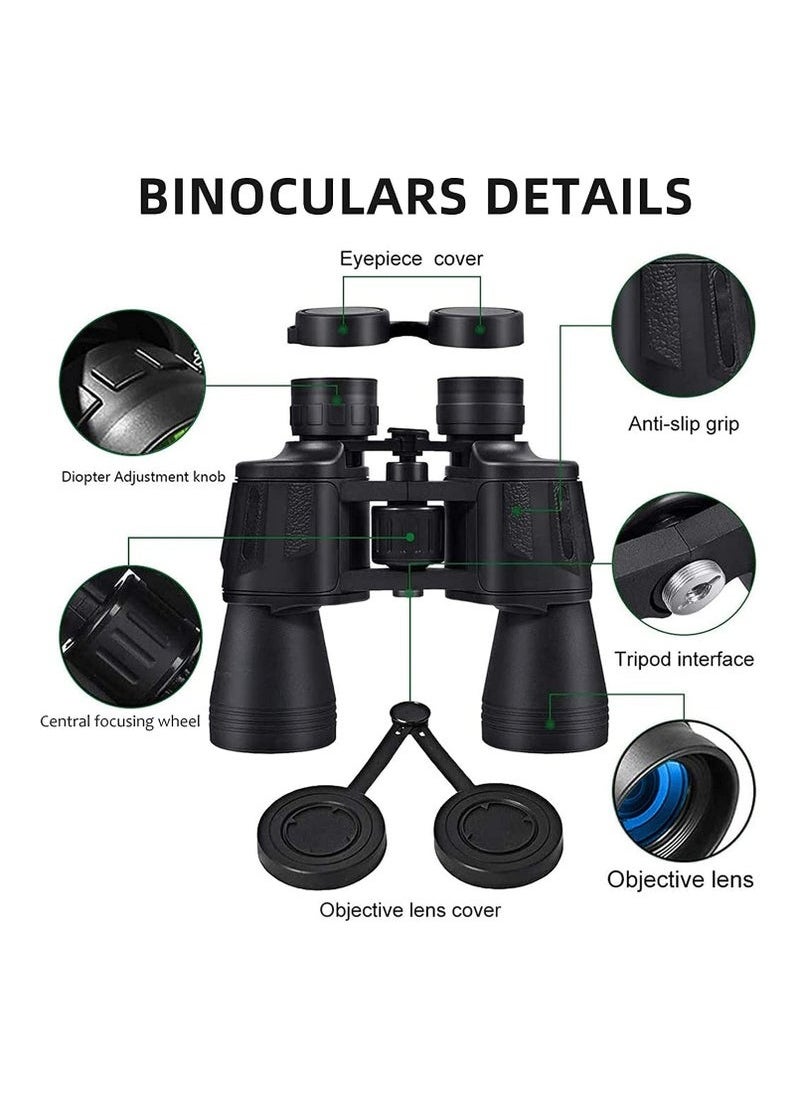 Generic 20x50 Professional Binoculars for Adults – Powerful Binoculars for Travel, Bird Watching, Hunting, Sports, Wildlife, and Concerts (Black)  - Image 4