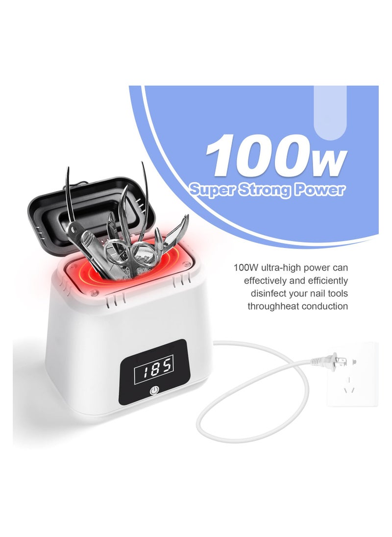 SYOSI - Nail Sterilizer Tool Electric, High-Temperature Nail Sterilizer, Portable 365℉ White Sterilizer Tool, Autoclave Sterilizers with Glass Beads, to Sterilize Any Metal Tools More Efficient and Safe - Image 1