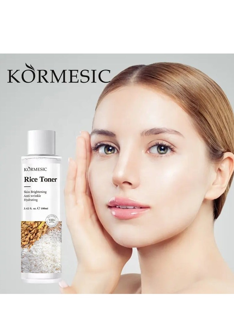 Rice Pure Essential Toner Brightens Skin toner Relieves Dryness Anti Wrinkle and Hydrating 120ml
