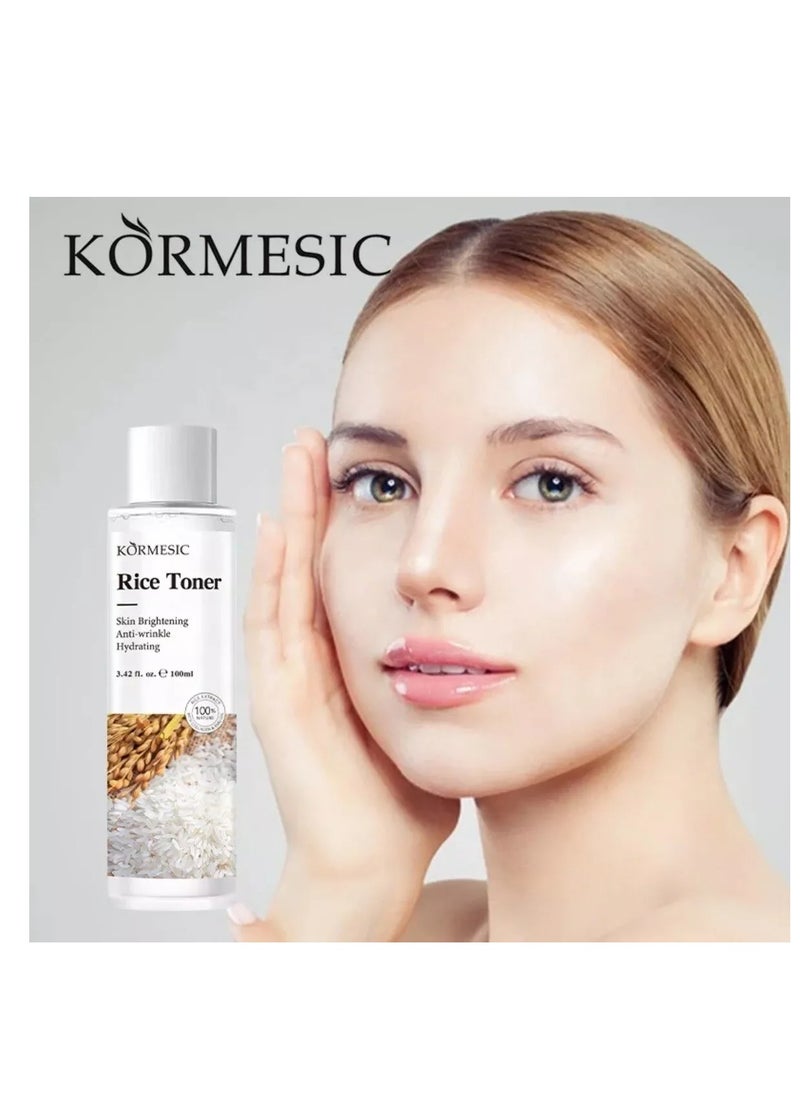 Rice Pure Essential Toner Brightens Skin toner Relieves Dryness Anti Wrinkle and Hydrating 120ml