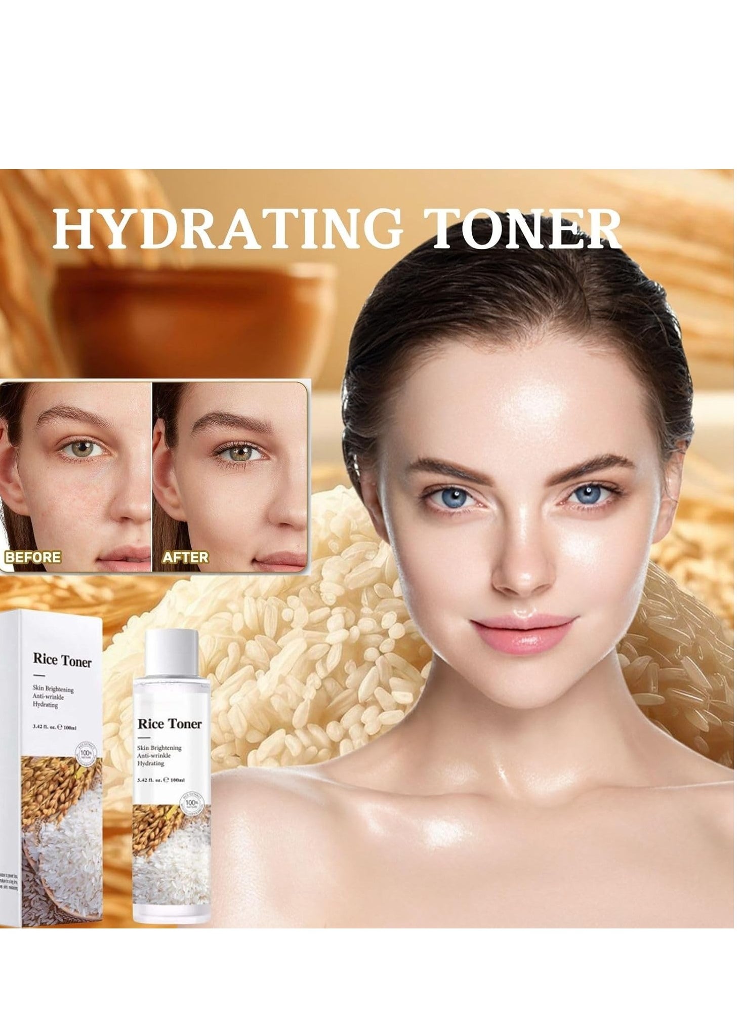 Rice Pure Essential Toner Brightens Skin toner Relieves Dryness Anti Wrinkle and Hydrating 120ml - https://f.nooncdn.com/p/pzsku/Z667DD22117103AD8EF6CZ/45/_/1731748152/d744a37b-bca4-4e0b-b094-a38effbe9fef.jpg?format=jpg&width=original