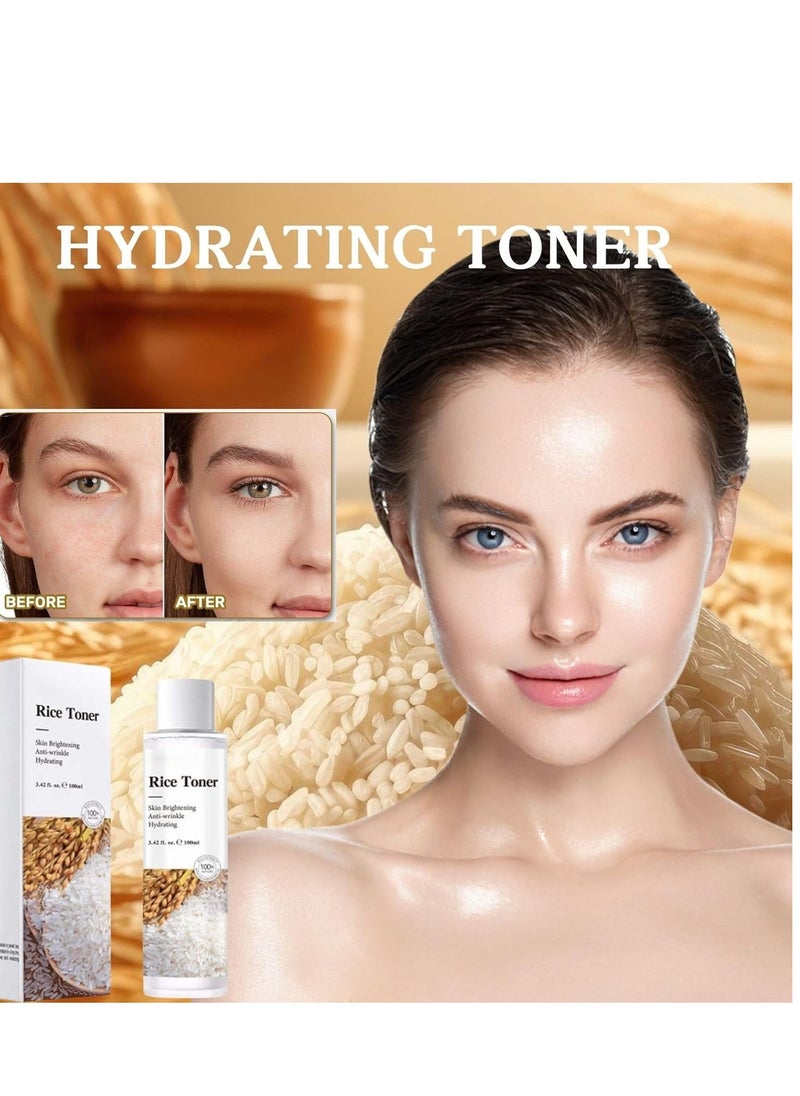 Rice Pure Essential Toner Brightens Skin toner Relieves Dryness Anti Wrinkle and Hydrating 120ml