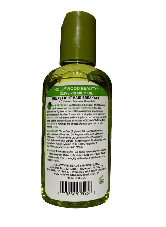 Hollywood Beauty Olive Hair Oil, 2 Oz - Fights Hair Breakage, Adds Shine, Heat Protection, Moisturizes Hair & Skin, Antioxidant-Rich  - Image 3