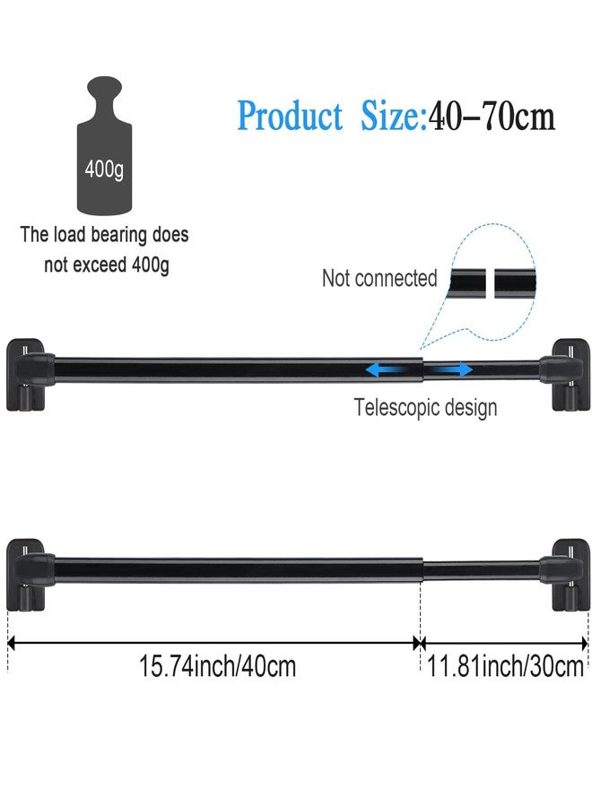 Jetec 2 Pieces Adjustable Plastic Net Curtain Rod 15.7-27.5 Inch Self Adhesive Shower Curtain Rods for Window Cupboard Bars Tension Drill Less Accessories for Home Bathroom Hotel (Black) - Image 3