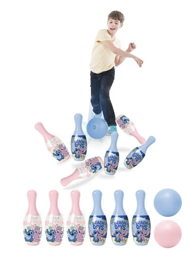 Disney Stitch 6pcs Kids Bowling Set Indoor or Outdoor Games for Kids,6 Bowling Bottles,Bowling Pins Toy Game , Gifts For Kids