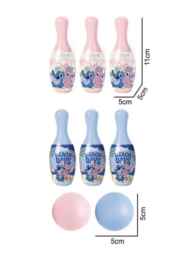 Disney Stitch 6pcs Kids Bowling Set Indoor or Outdoor Games for Kids,6 Bowling Bottles,Bowling Pins Toy Game , Gifts For Kids - Image 2
