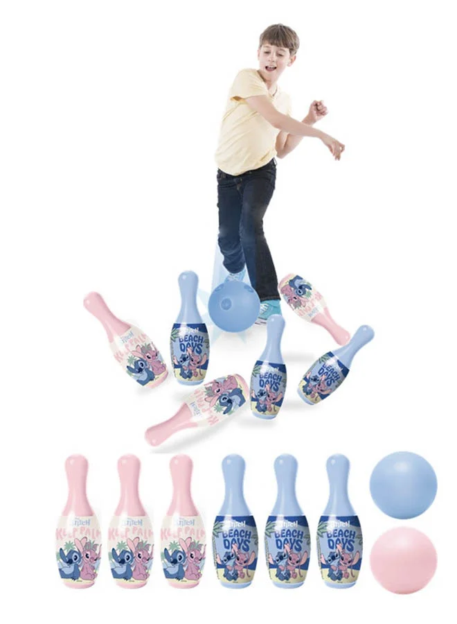 Disney Stitch 6pcs Kids Bowling Set Indoor or Outdoor Games for Kids,6 Bowling Bottles,Bowling Pins Toy Game , Gifts For Kids